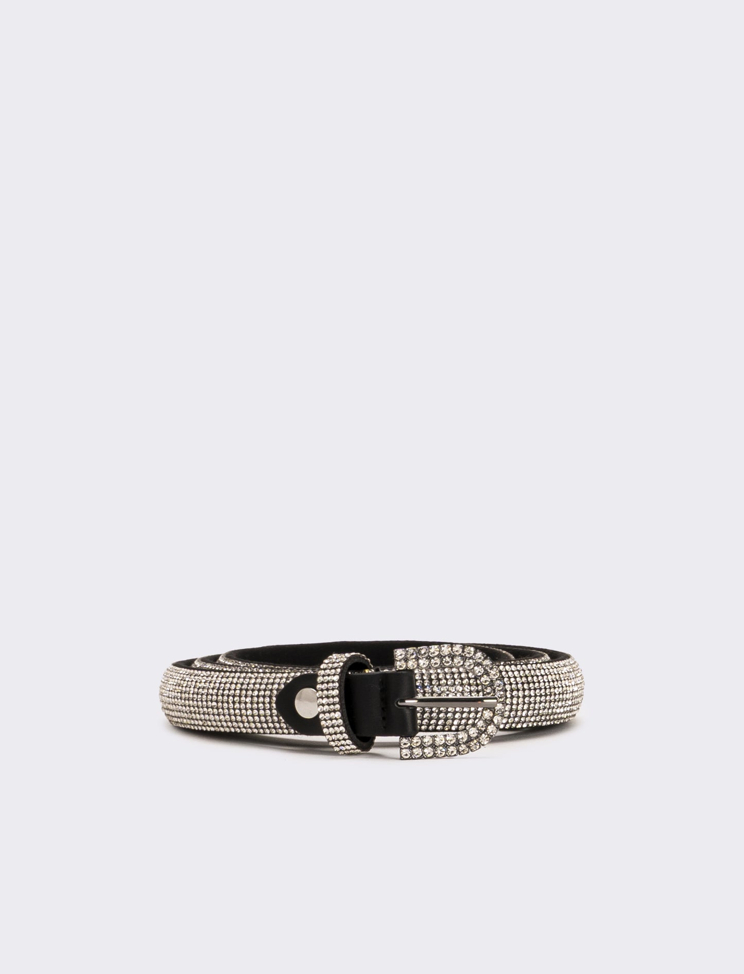 Cintura donna sottile con strass - Argento