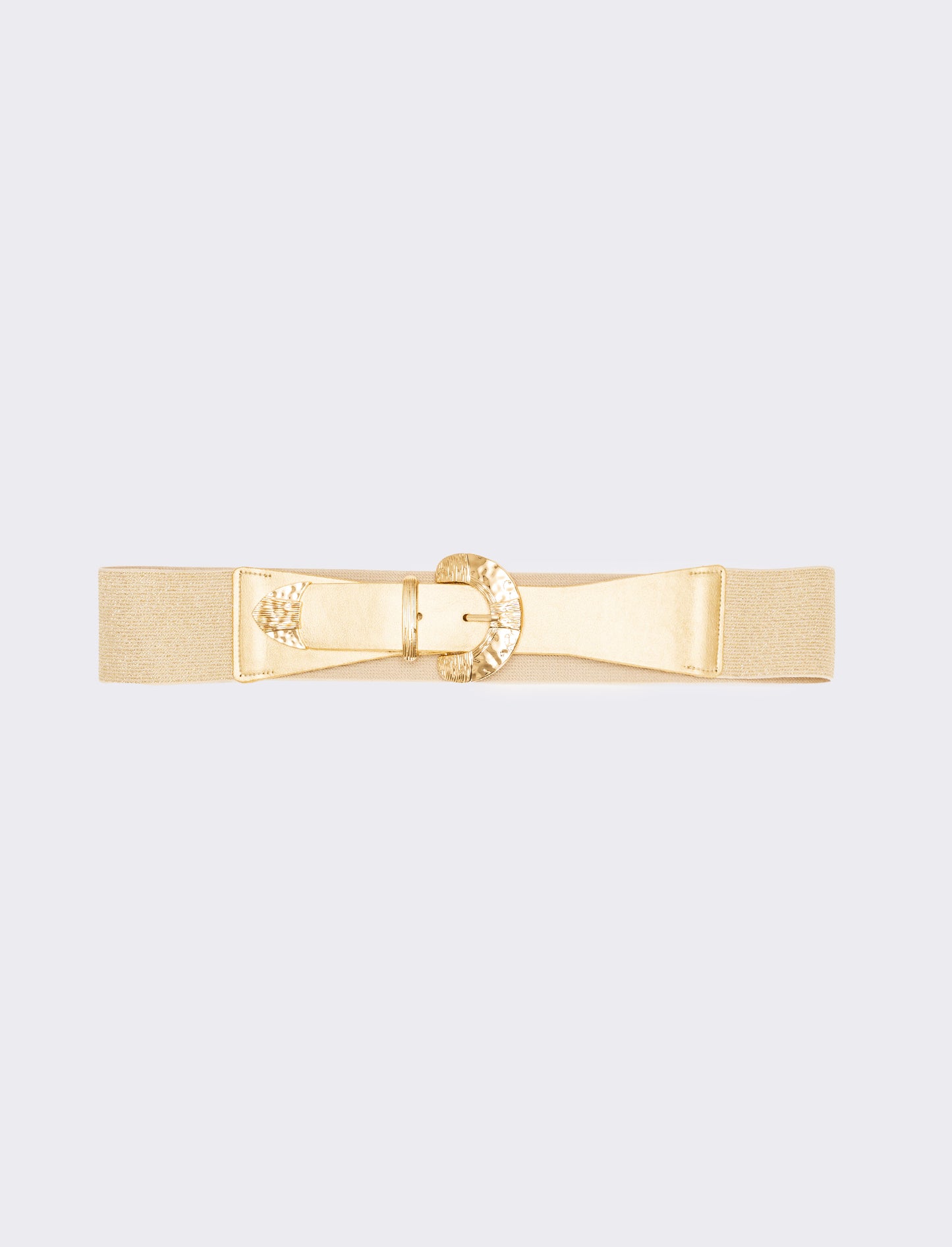 Cintura donna elastica con fibbia martellata - Oro