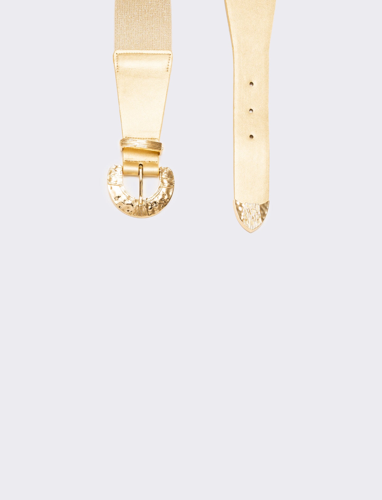 Cintura donna elastica con fibbia martellata - Oro