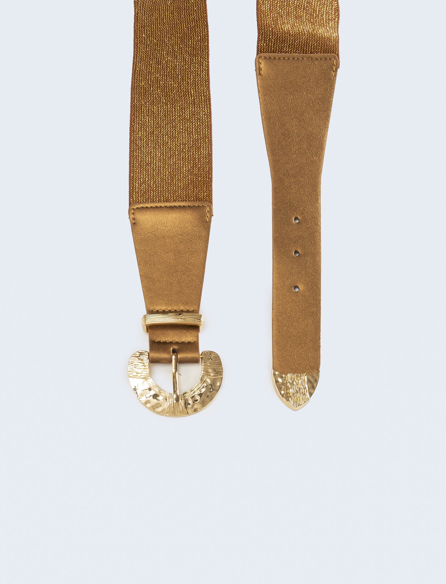 Cintura donna elastica con fibbia martellata - Bronzo