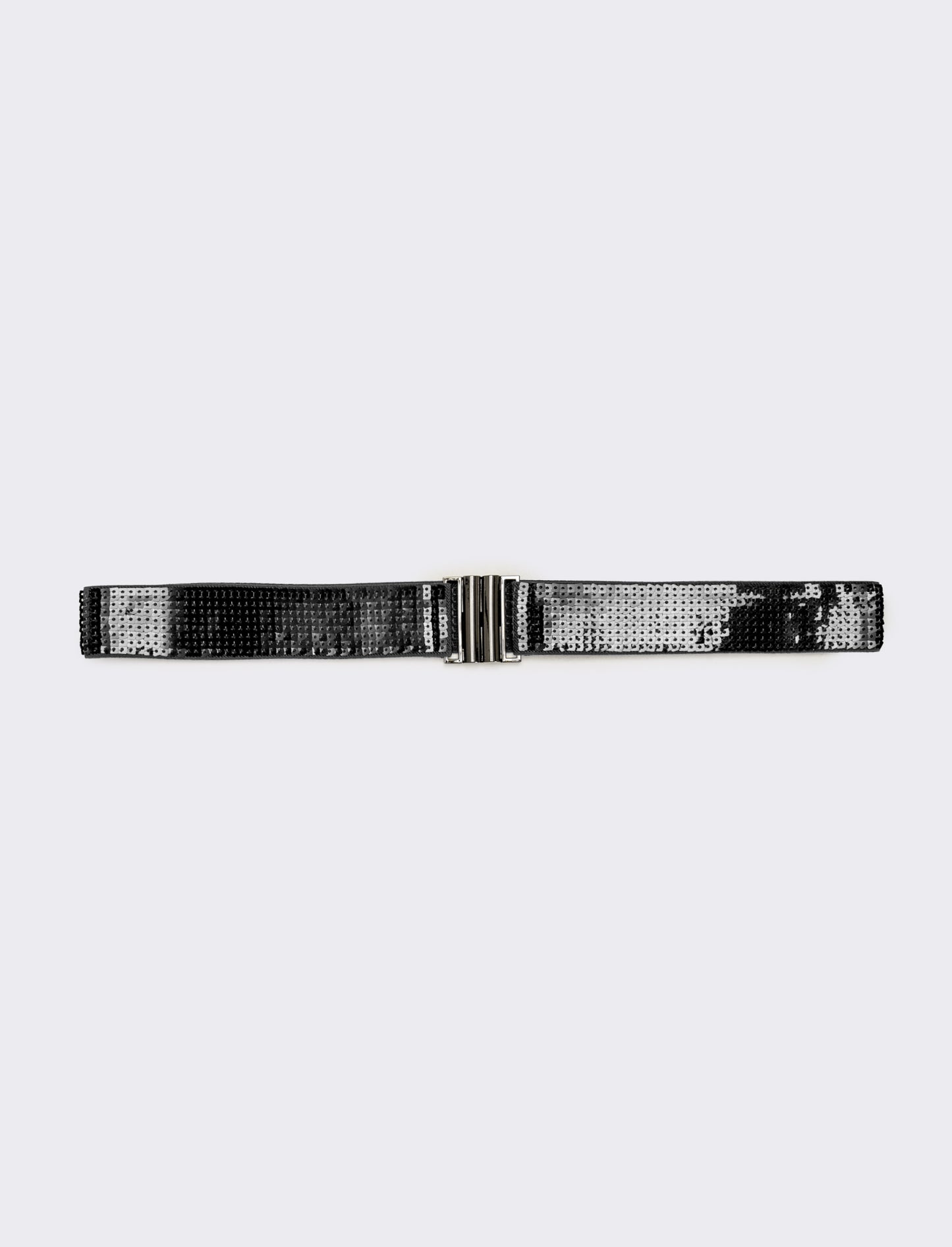 Cintura donna con paillettes quadrata h 4 cm - Nero