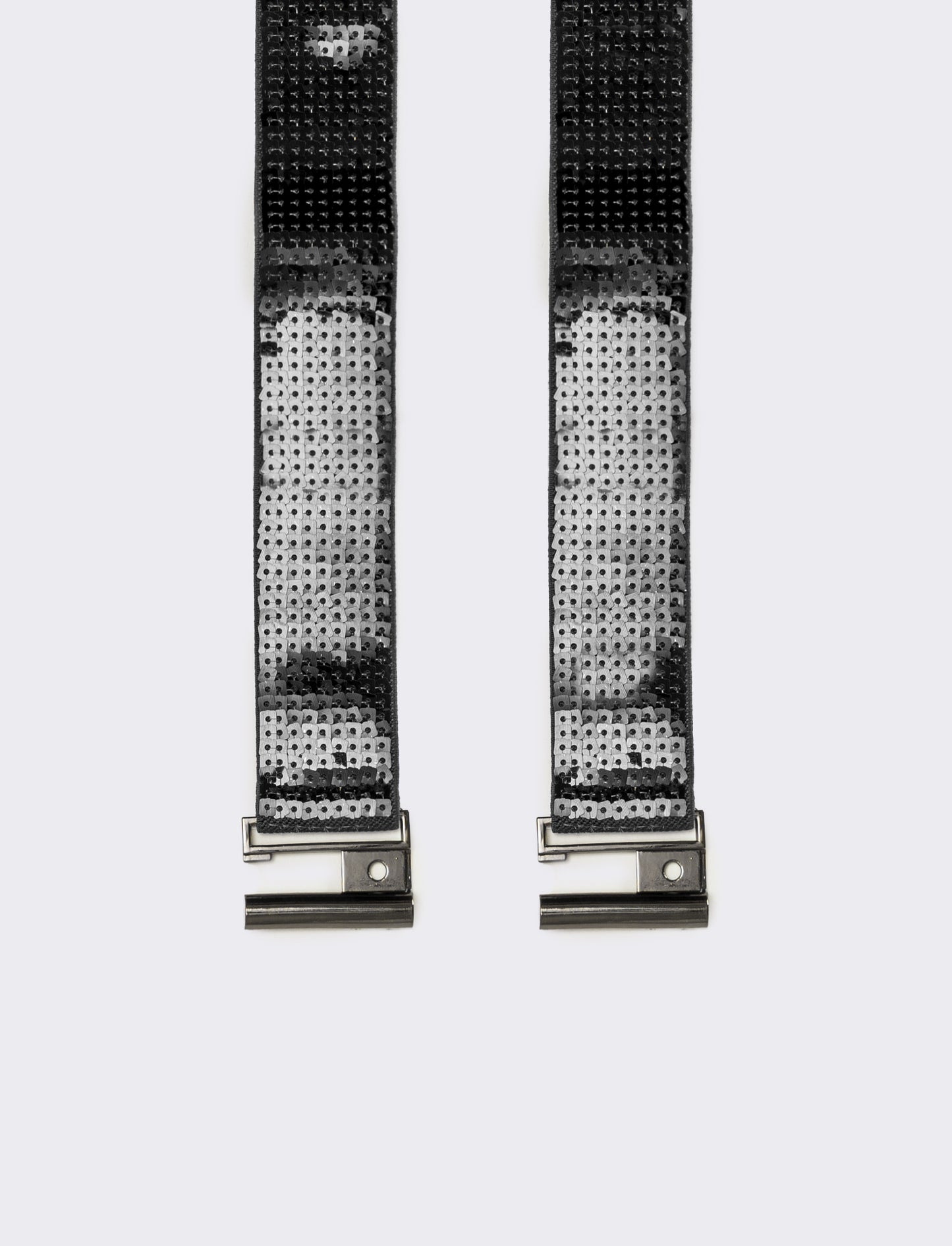 Cintura donna con paillettes quadrata h 4 cm - Nero
