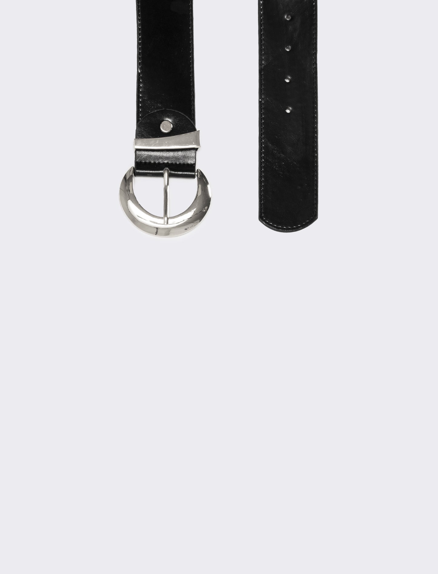 Cintura donna passante asimmetrico h 5 cm - Nero-argento