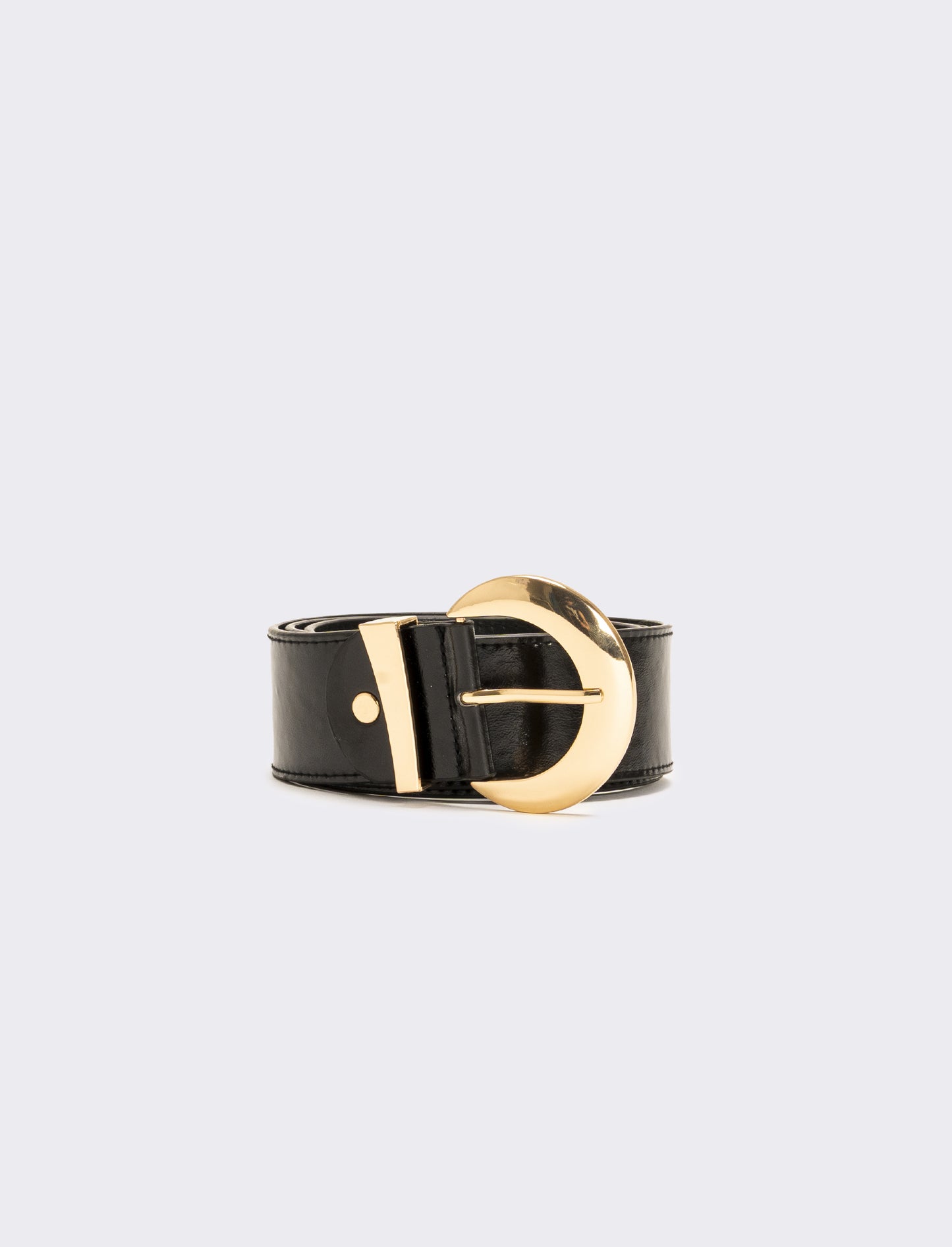 Cintura donna passante asimmetrico h 5 cm - Nero-oro