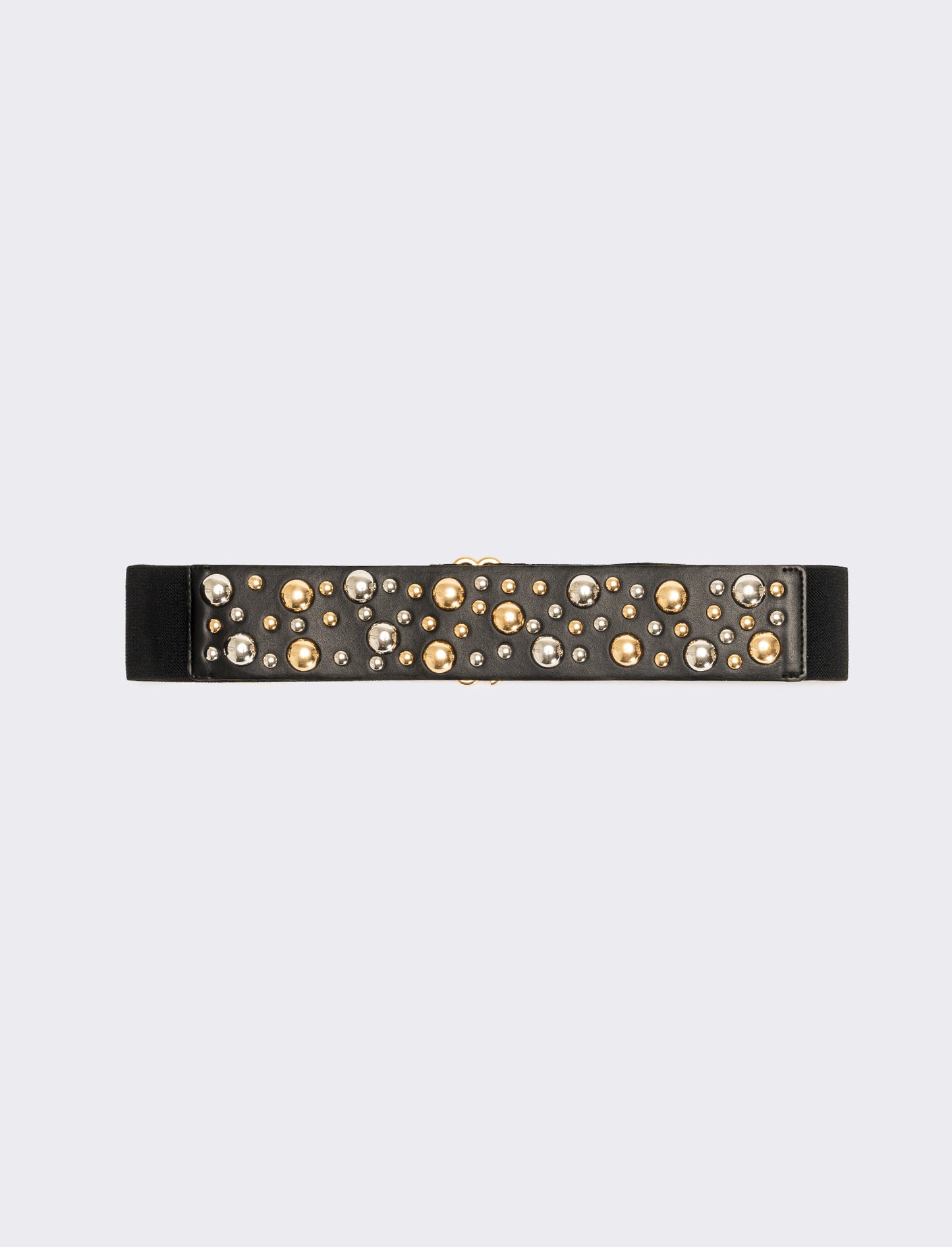 Cintura donna elastica con borchie a sfera - Nero
