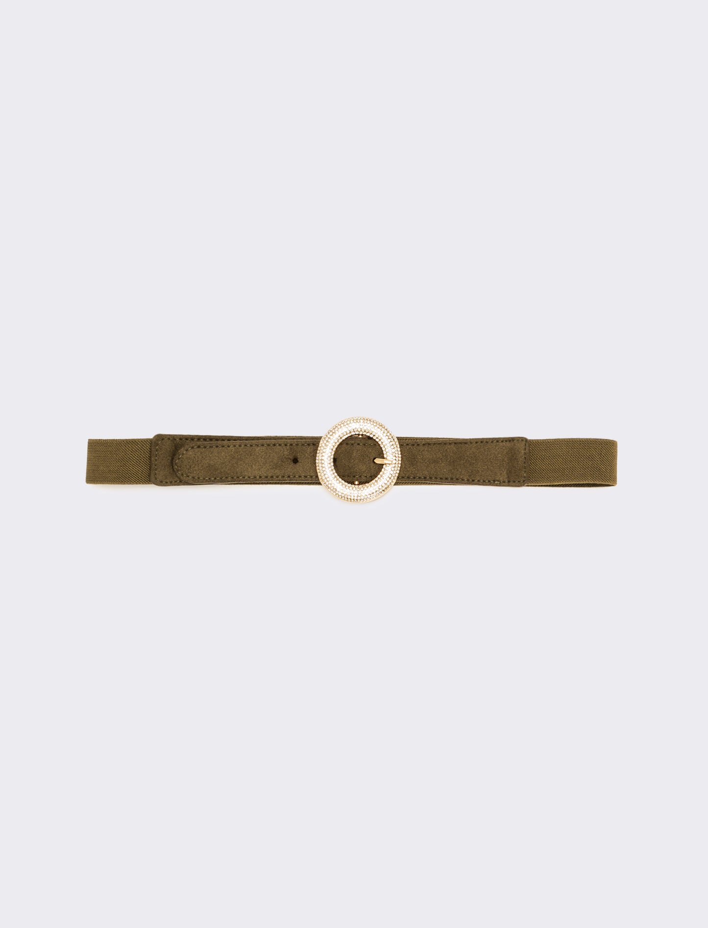Cintura donna elastica con fibbia strass - Verde
