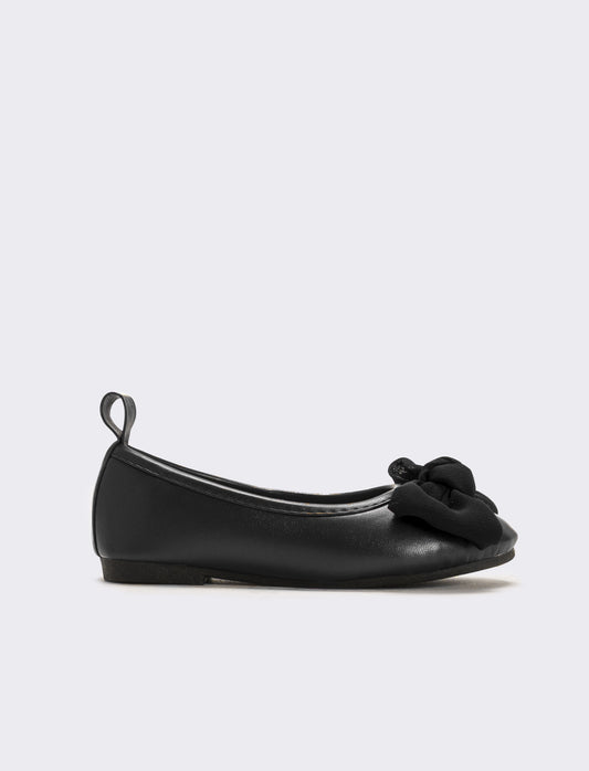Ballerina con fiocco da bambina - Nero