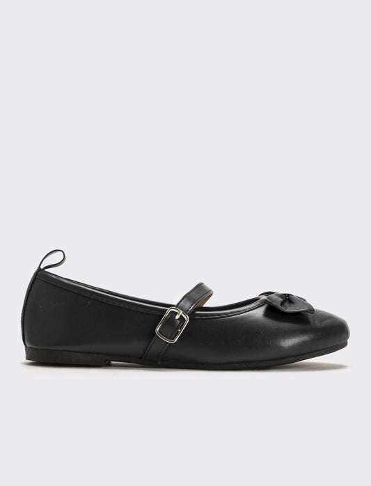 Ballerina con fibbia da bambina - Nero
