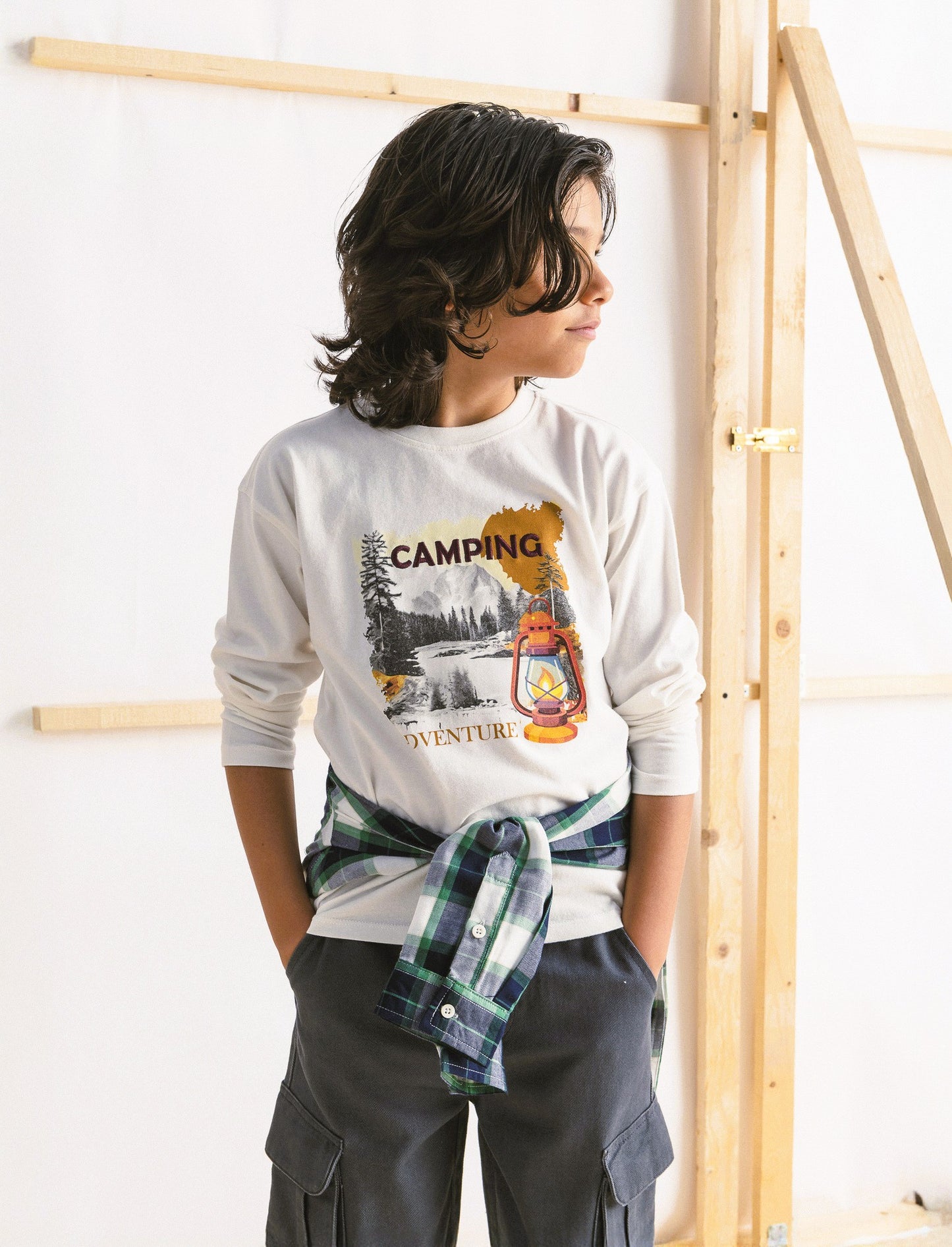 T-shirt con stampa - Bianco latte