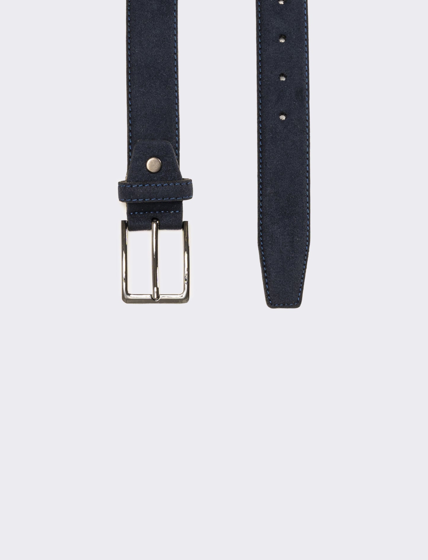 Cintura uomo suede con fibbia opaca - Blu