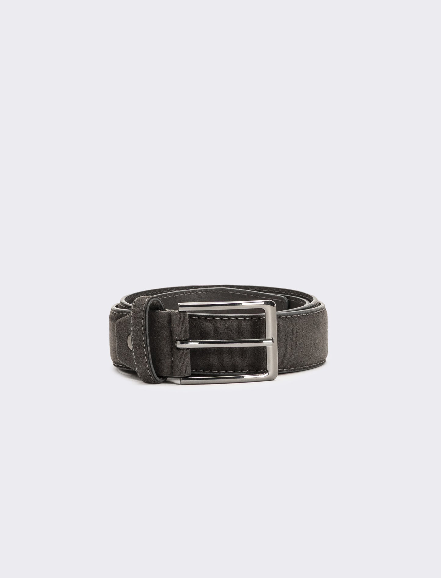 Cintura uomo suede con fibbia opaca - Grigio