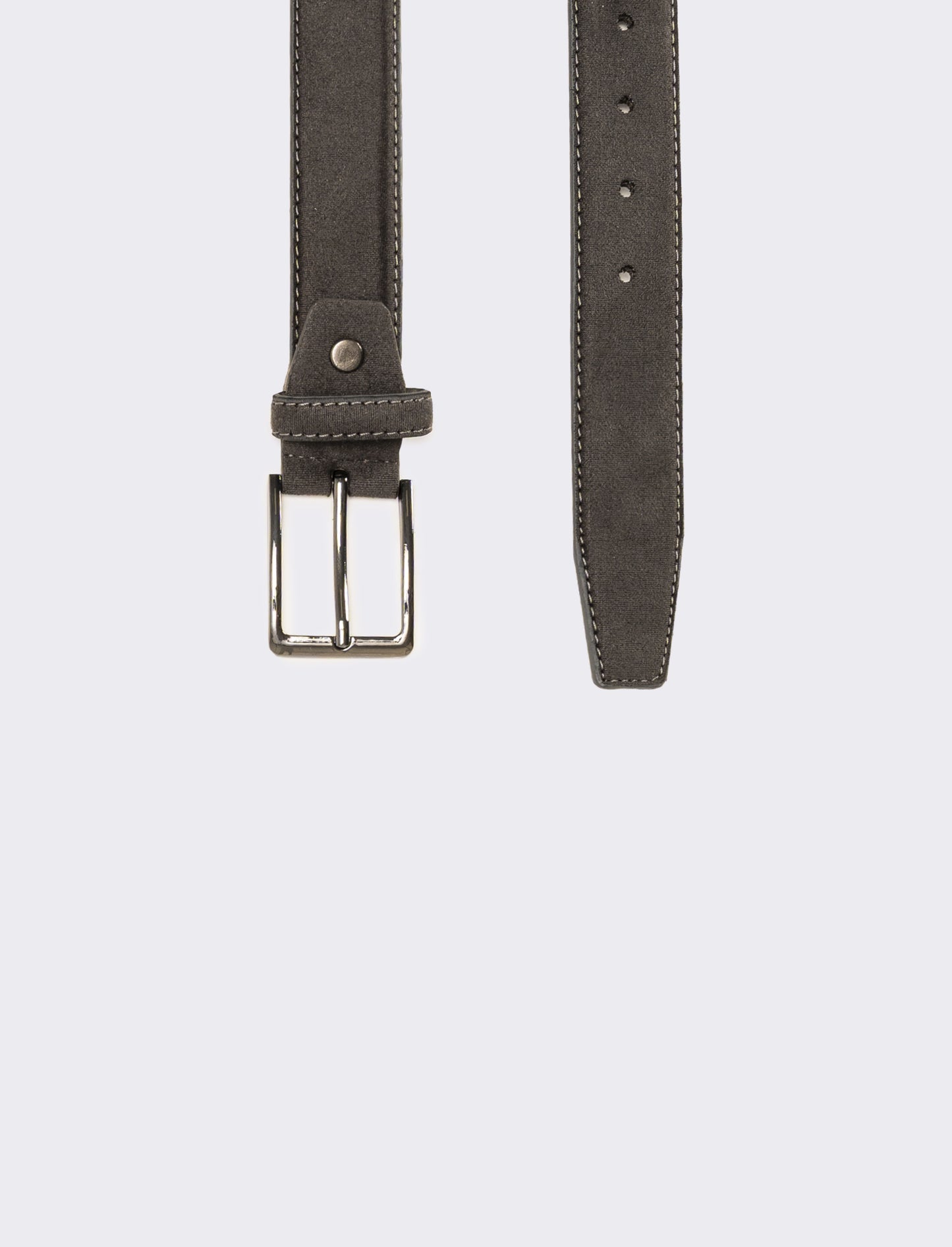 Cintura uomo suede con fibbia opaca - Grigio
