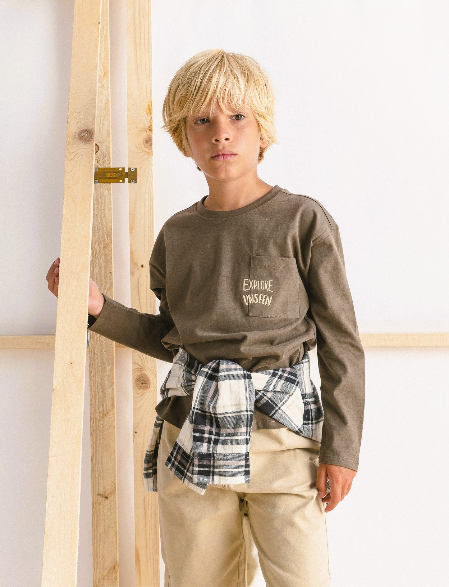 T-shirt con taschino - Verde militare