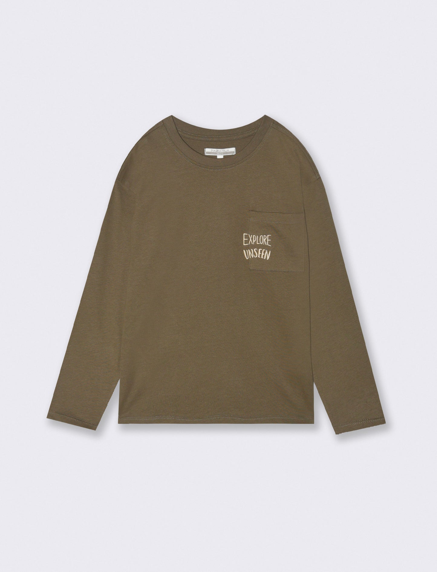 T-shirt con taschino - Verde militare