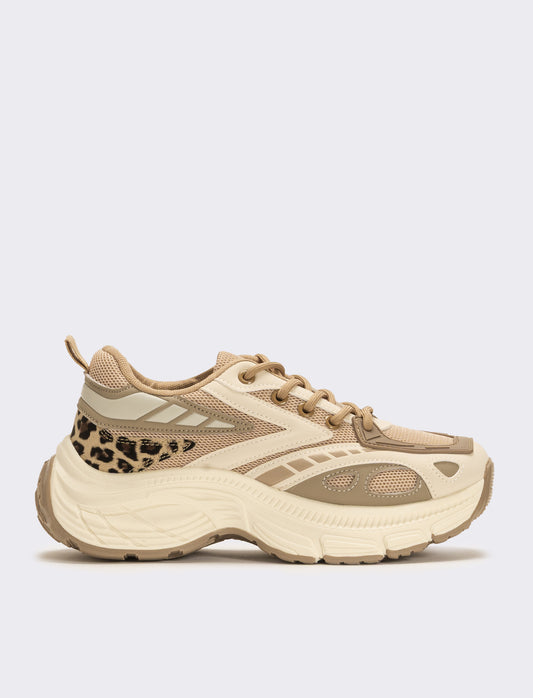 Sneakers effetto cavallino da donna - Beige
