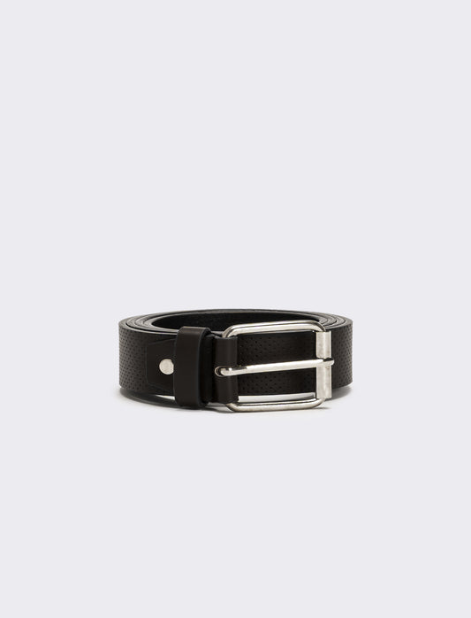 Cintura uomo stampa saffiano - Nero