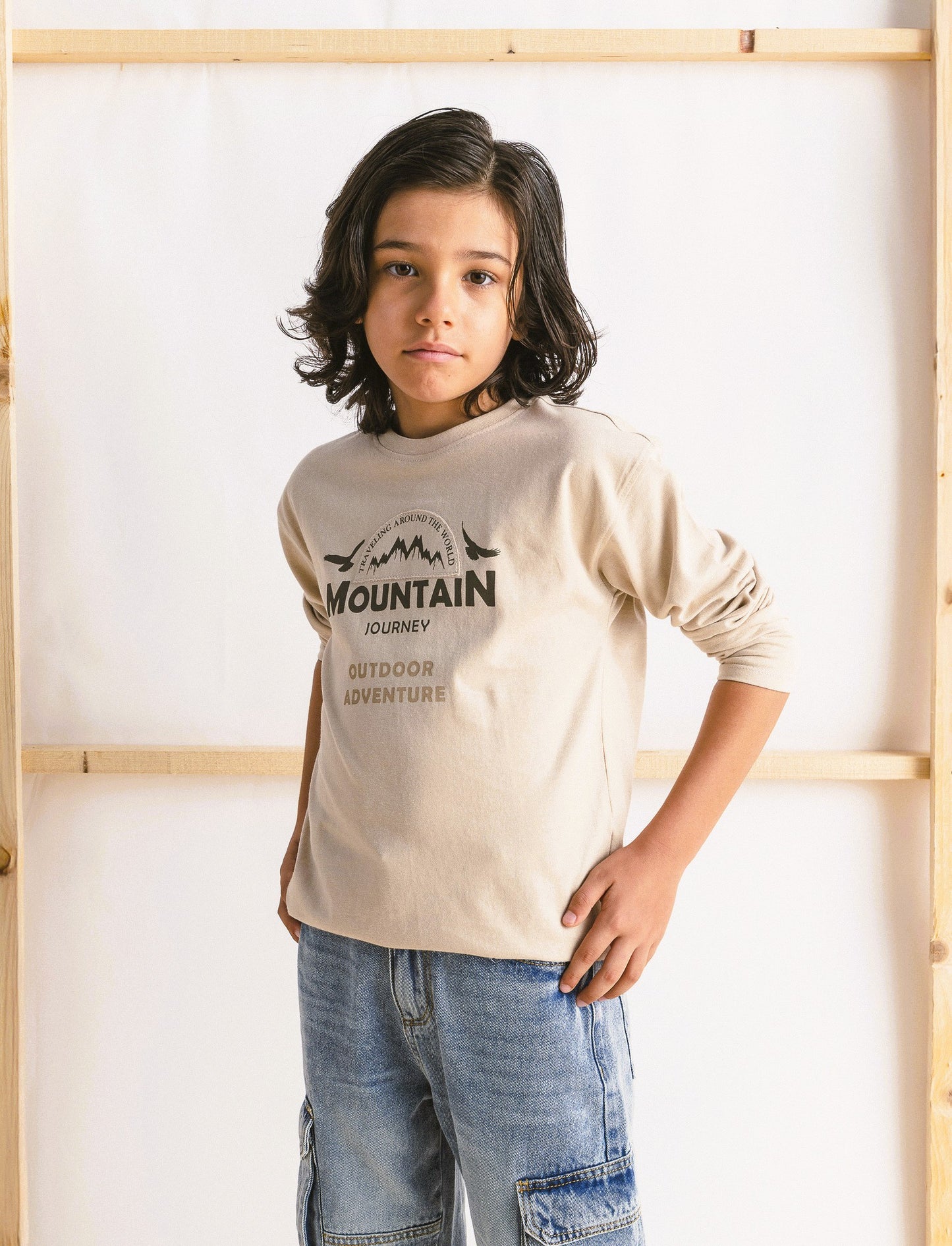 T-shirt manica lunga - Beige