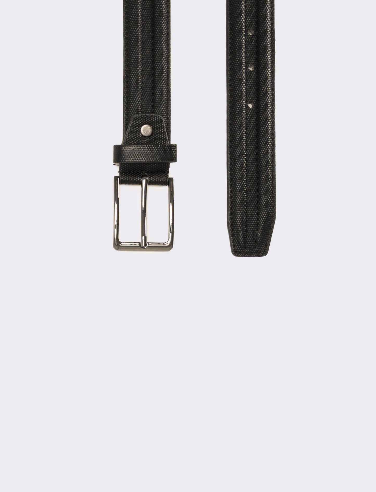 Cintura uomo con fusto a rilievo h 3,5 cm - Nero