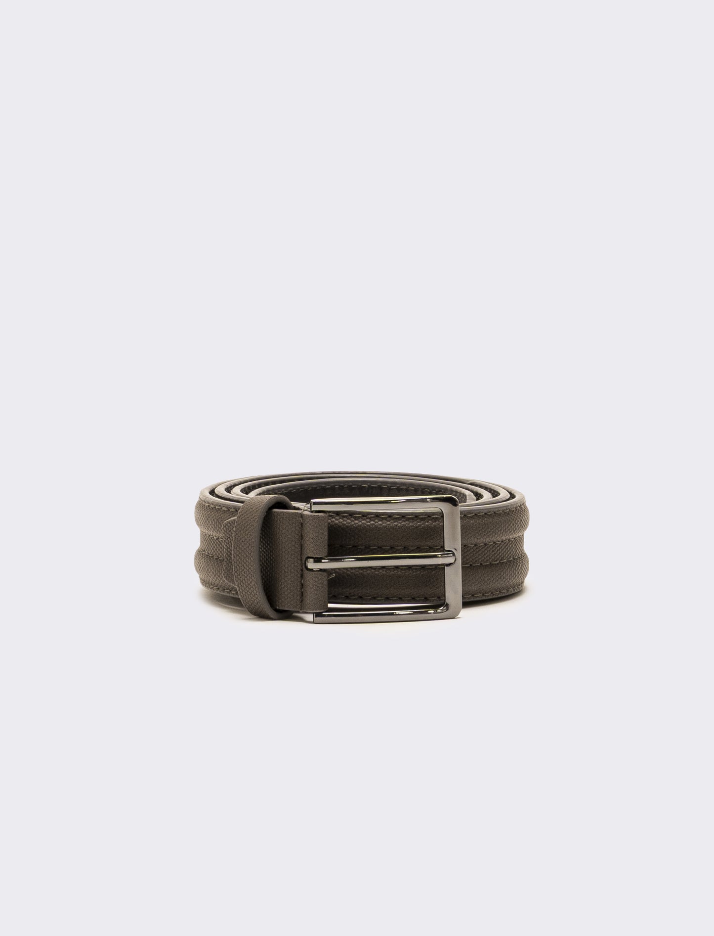 Cintura uomo con fusto a rilievo h 3,5 cm - Grigio fango
