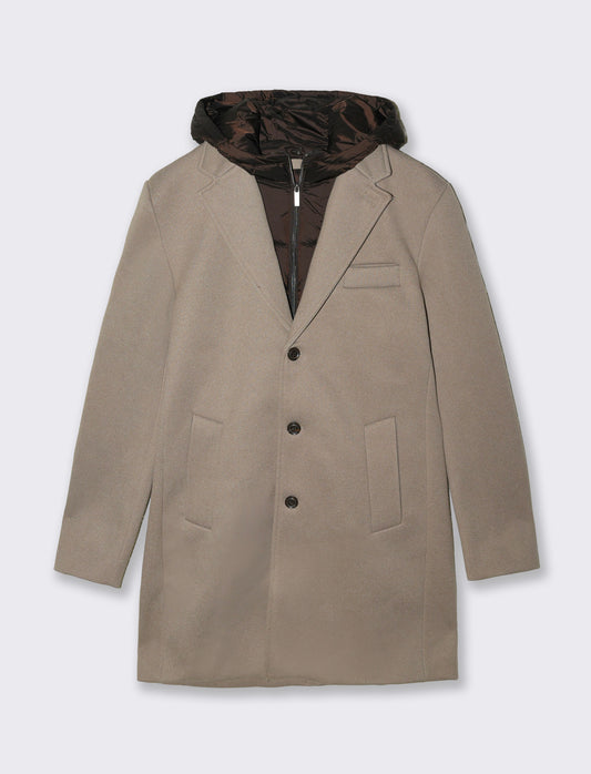 CAPPOTTO FINTO DOPPIO CAPO - Beige melange