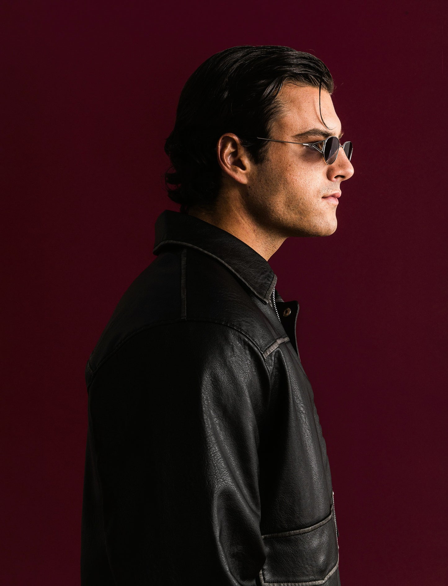 GIUBBOTTO AVIATOR EFFETTO PELLE - Nero