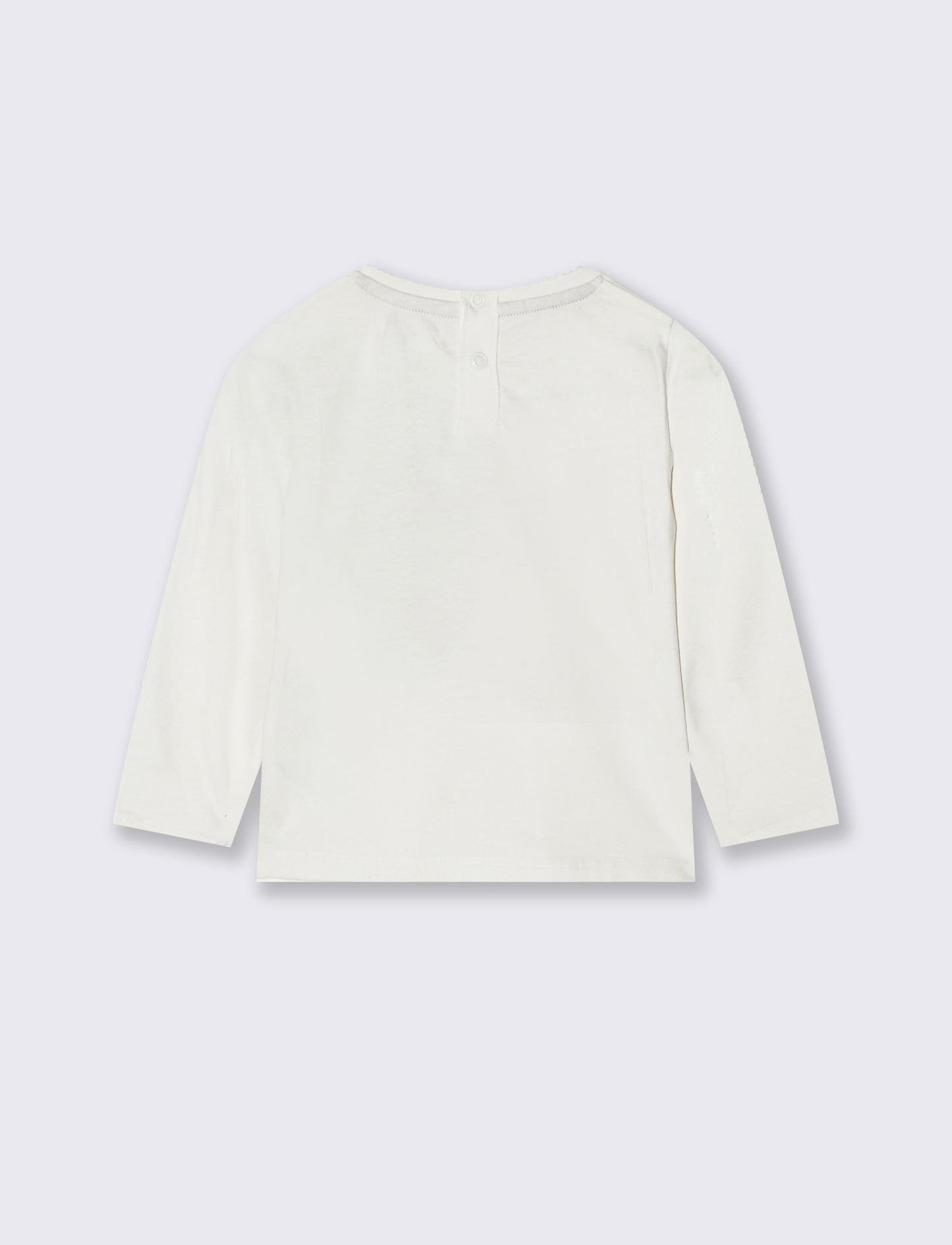 T shirt girocollo con stampa orsetto - Bianco latte