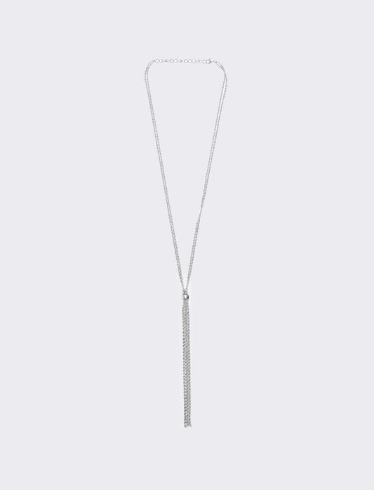 Collana saliscendi in strass elegante - Argento