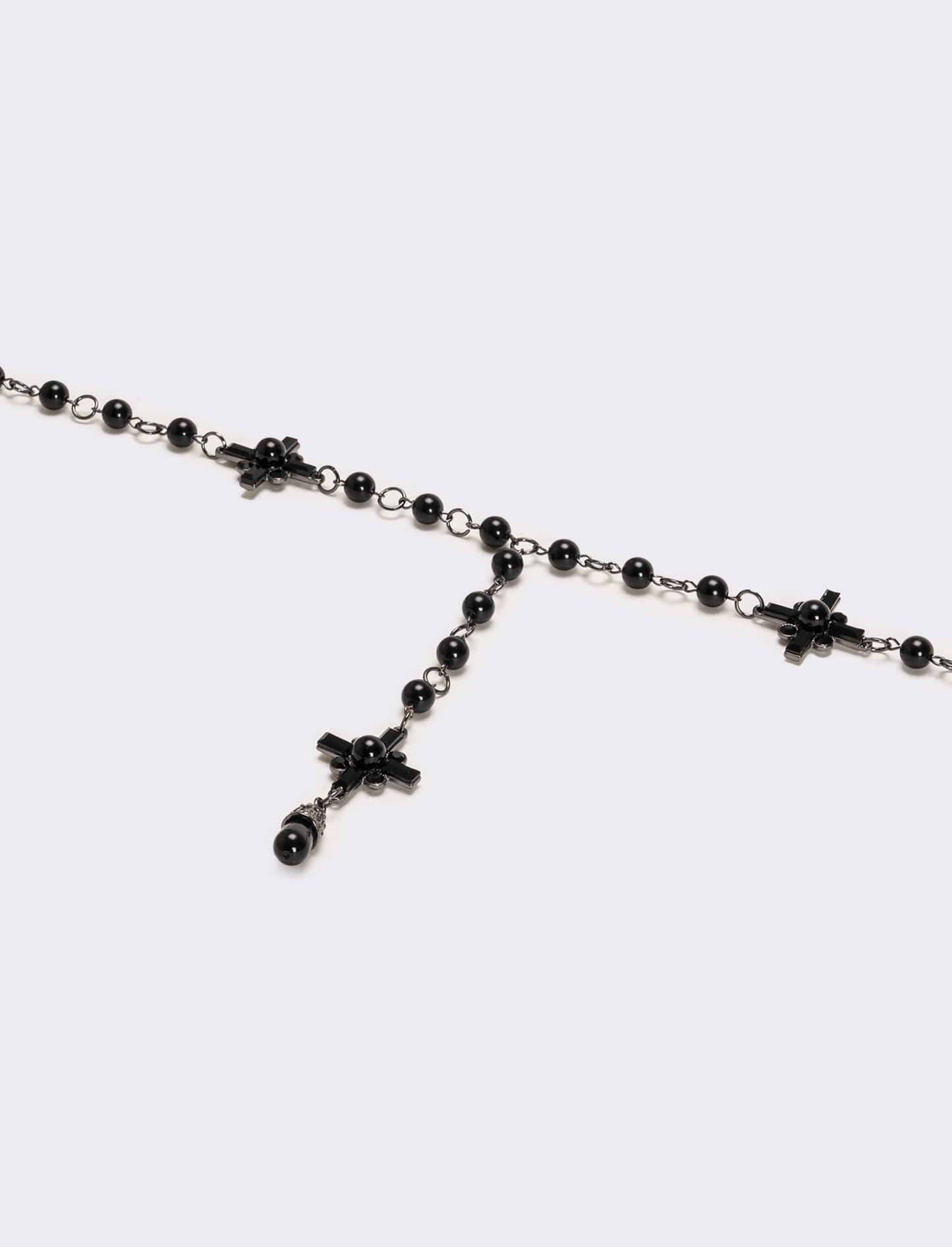 Collana rosario con perle e croci eleganti - canna di fucile