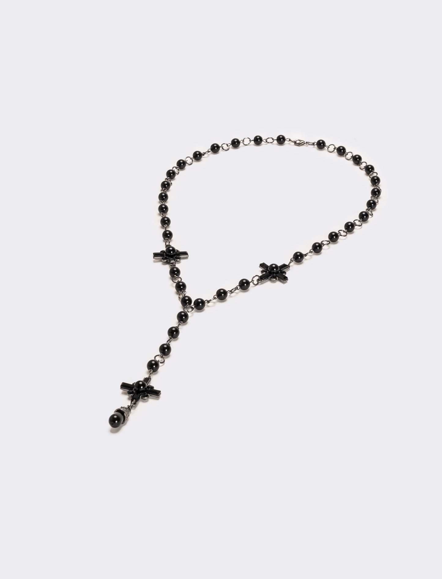 Collana rosario con perle e croci eleganti - canna di fucile