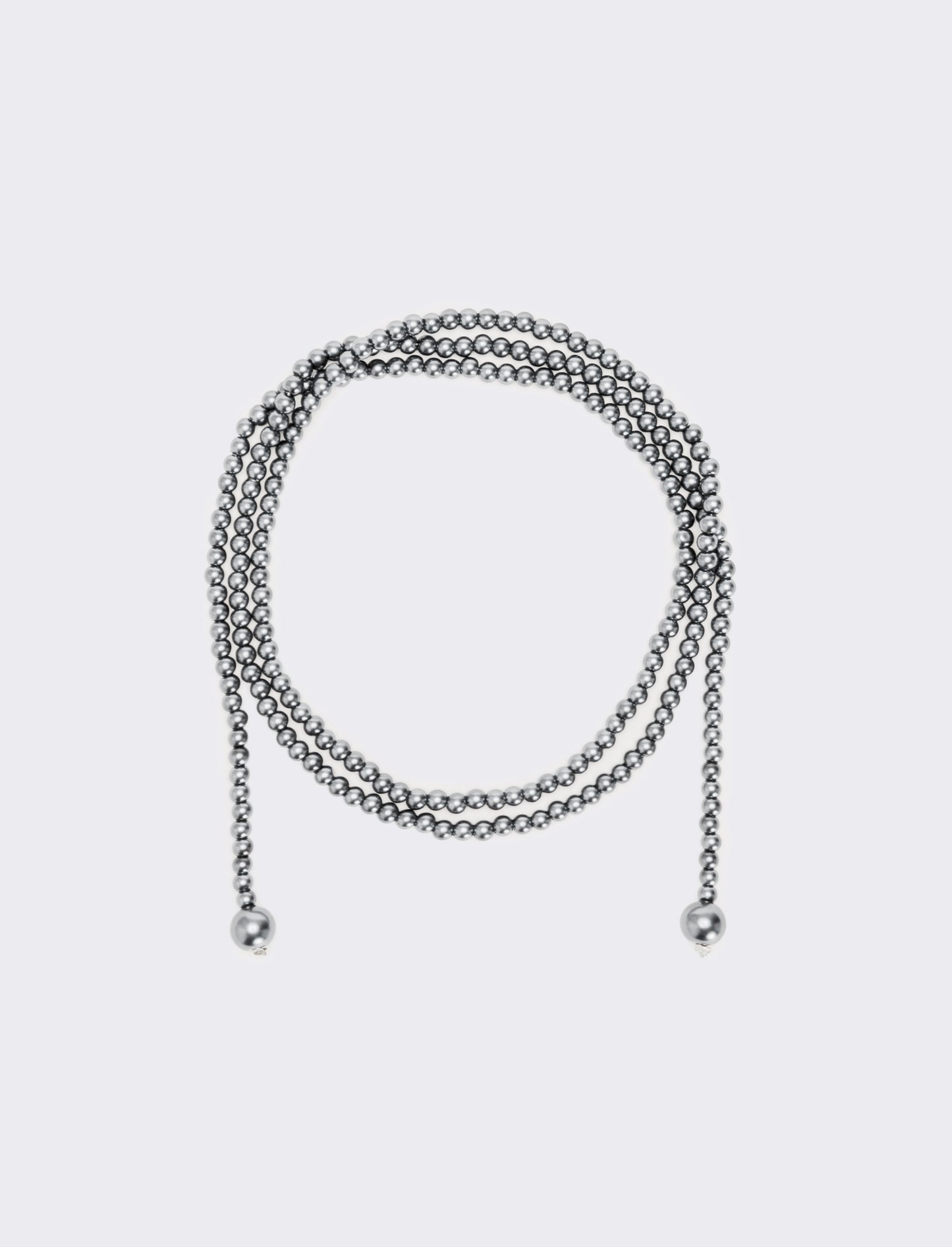 Collana saliscendi con perle eleganti - Grigio