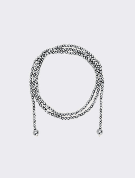 Collana saliscendi con perle eleganti - Grigio