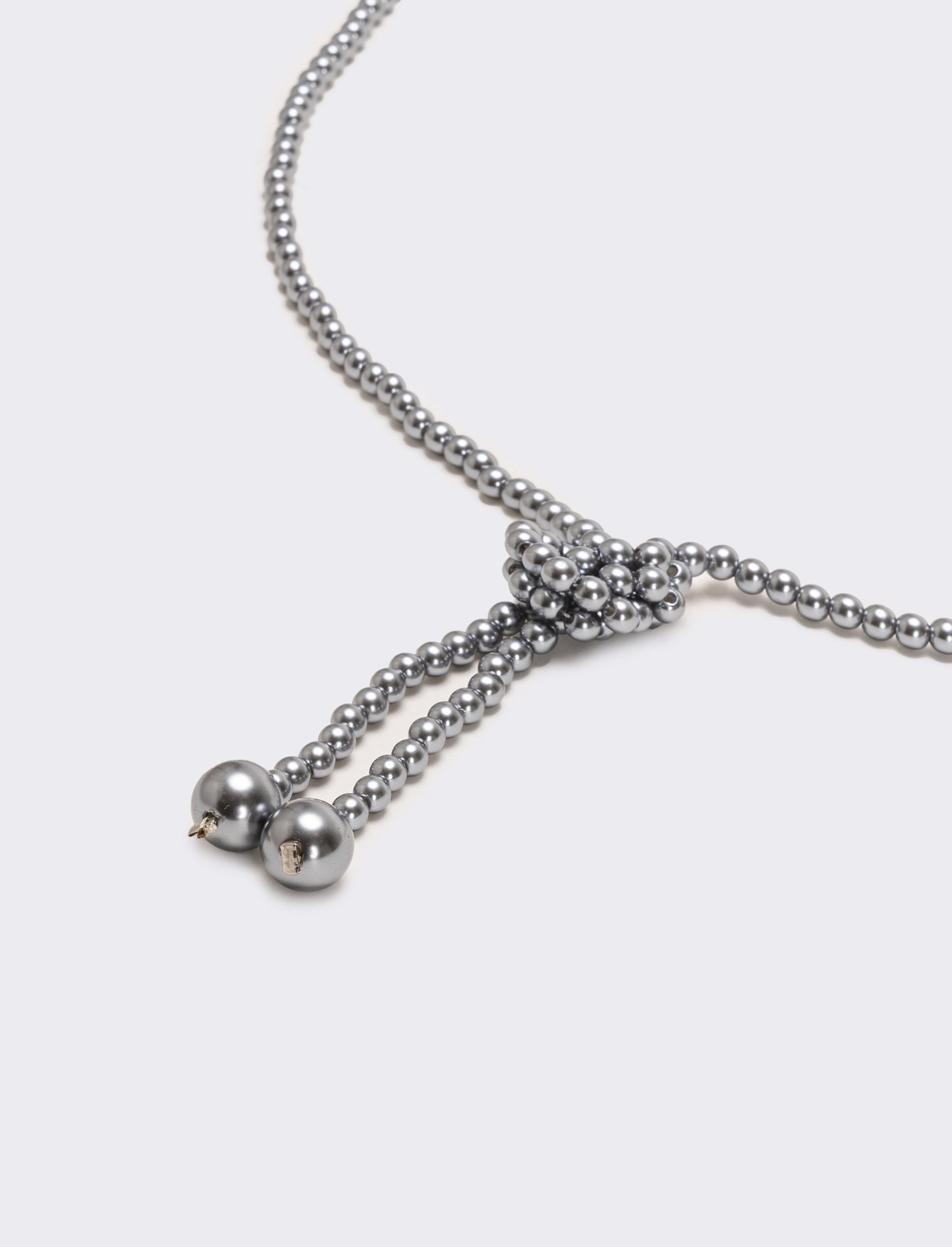 Collana saliscendi con perle eleganti - Grigio