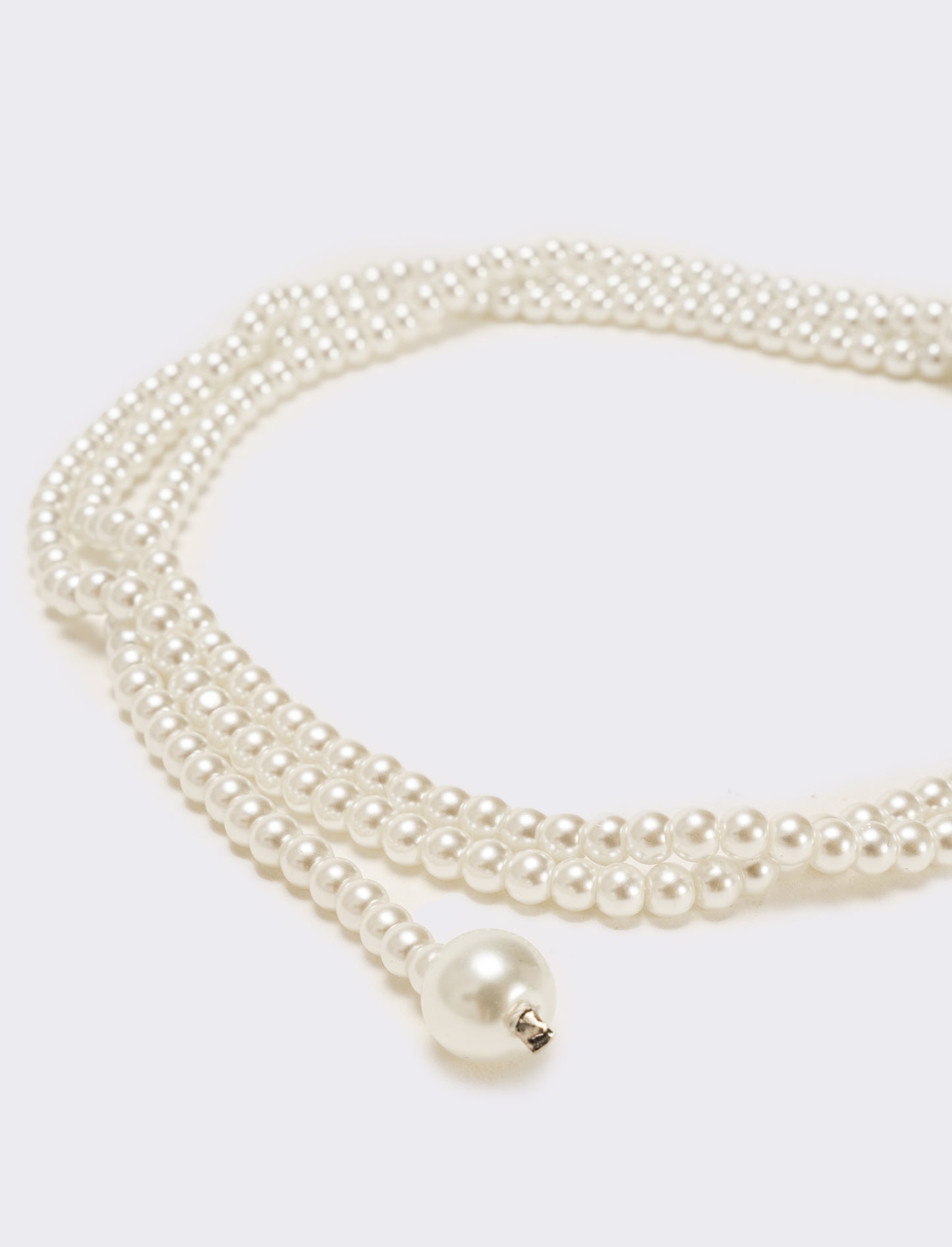 Elegant Beaded Adjustable Necklace - White