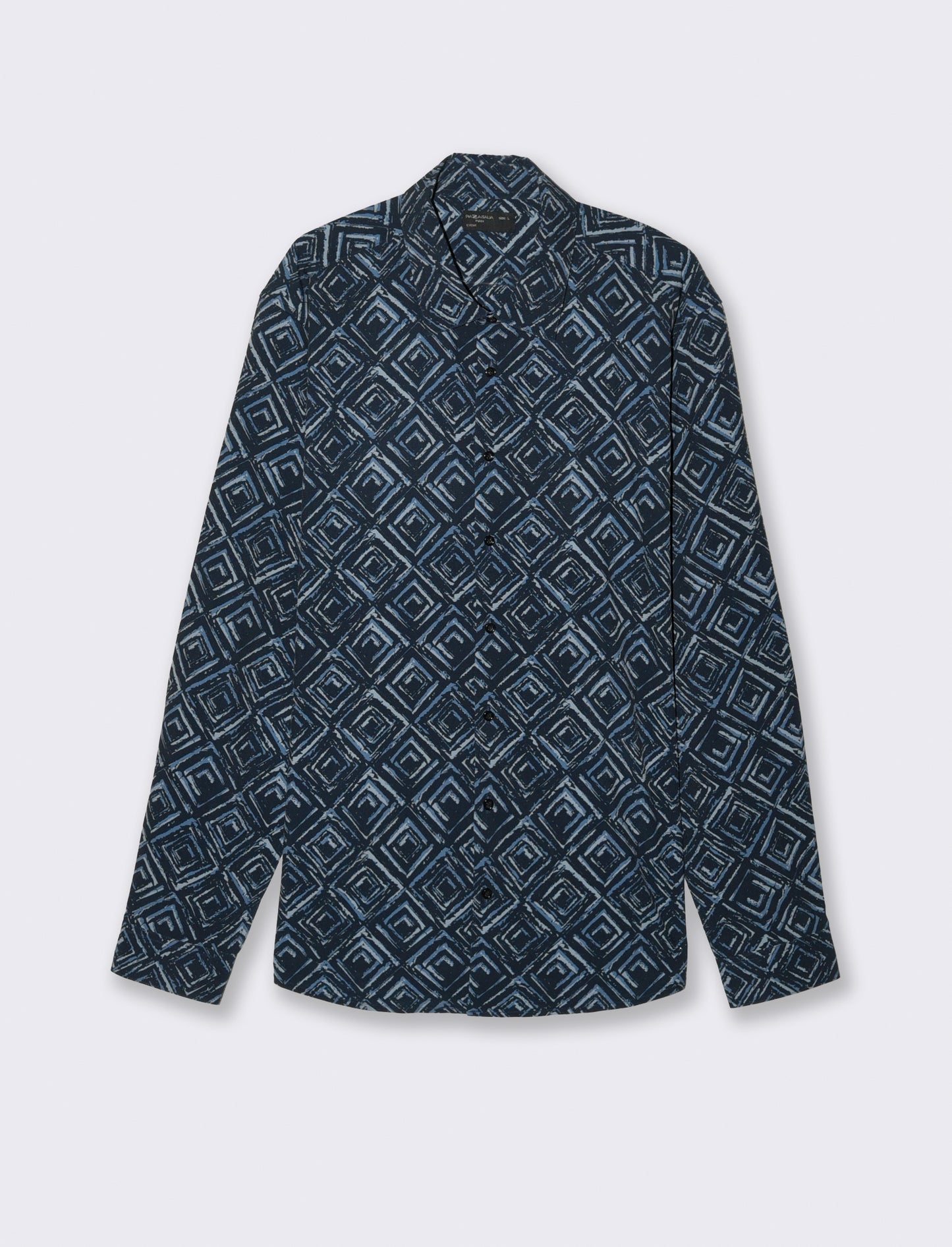 CAMICIA SOFT FIT FANTASIA ASTRATTA - Blu