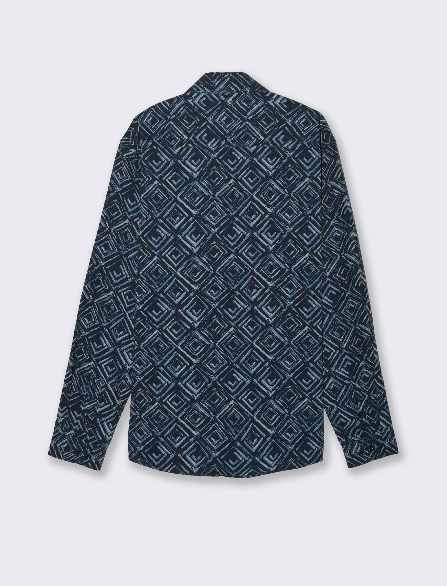 CAMICIA SOFT FIT FANTASIA ASTRATTA - Blu