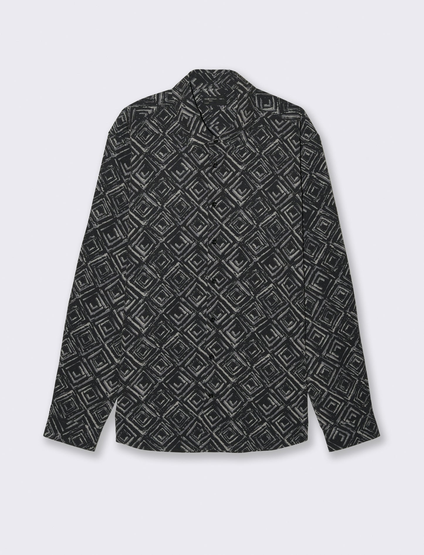 CAMICIA SOFT FIT FANTASIA ASTRATTA - Nero