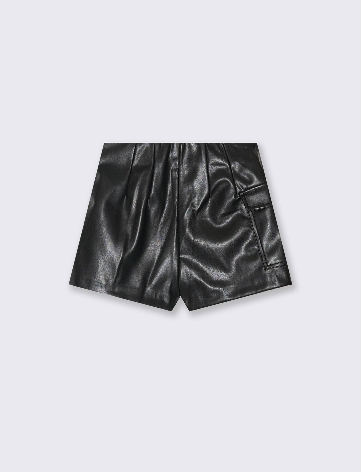 Gonna pantalone in finta pelle. - Nero