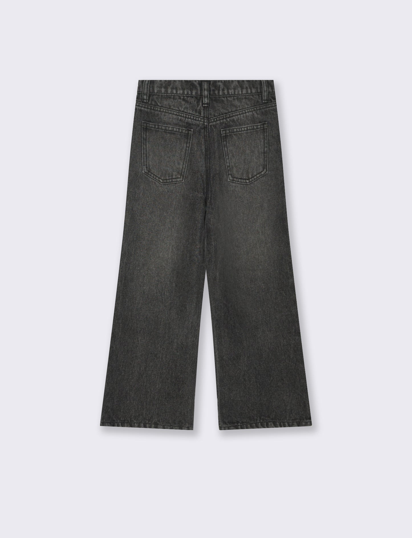 Jeans gamba larga modello cinque tasche. - Nero