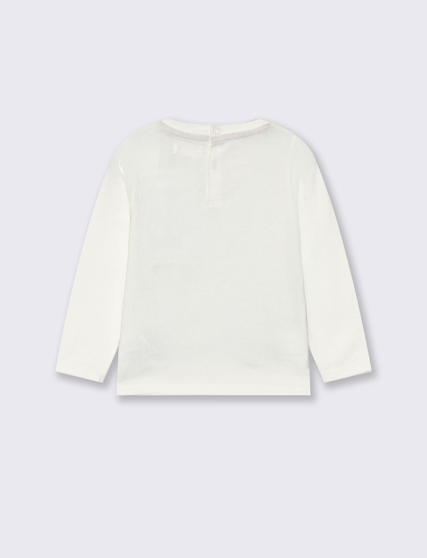 T-shirt girocollo con gilet frontale elegante - Bianco latte