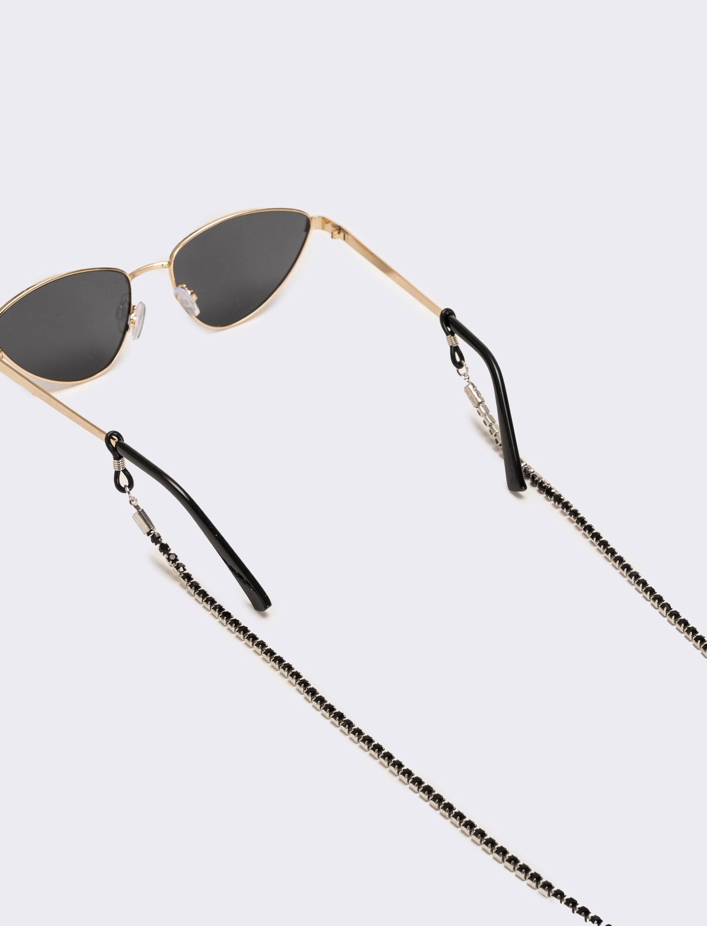 Laccio per occhiali con strass - Nero