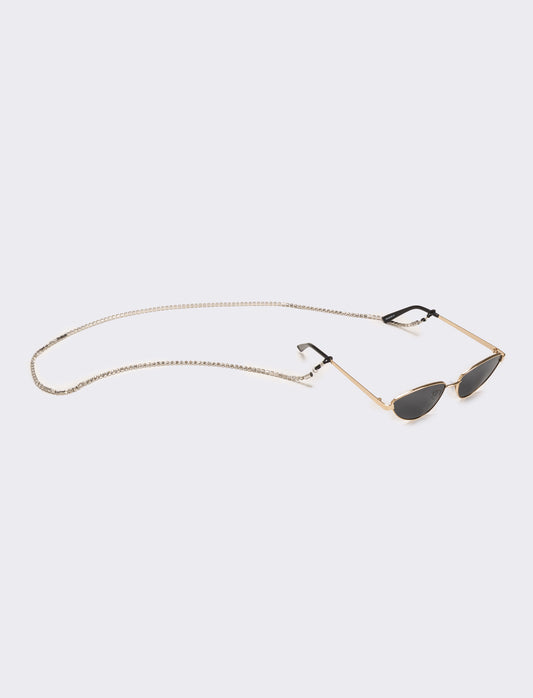 Laccio per occhiali con strass - Argento
