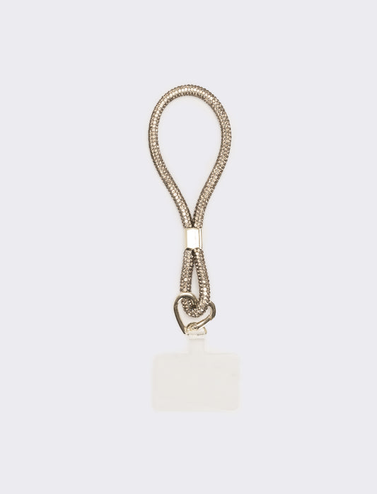Laccio porta cellulare da polso con strass - Argento
