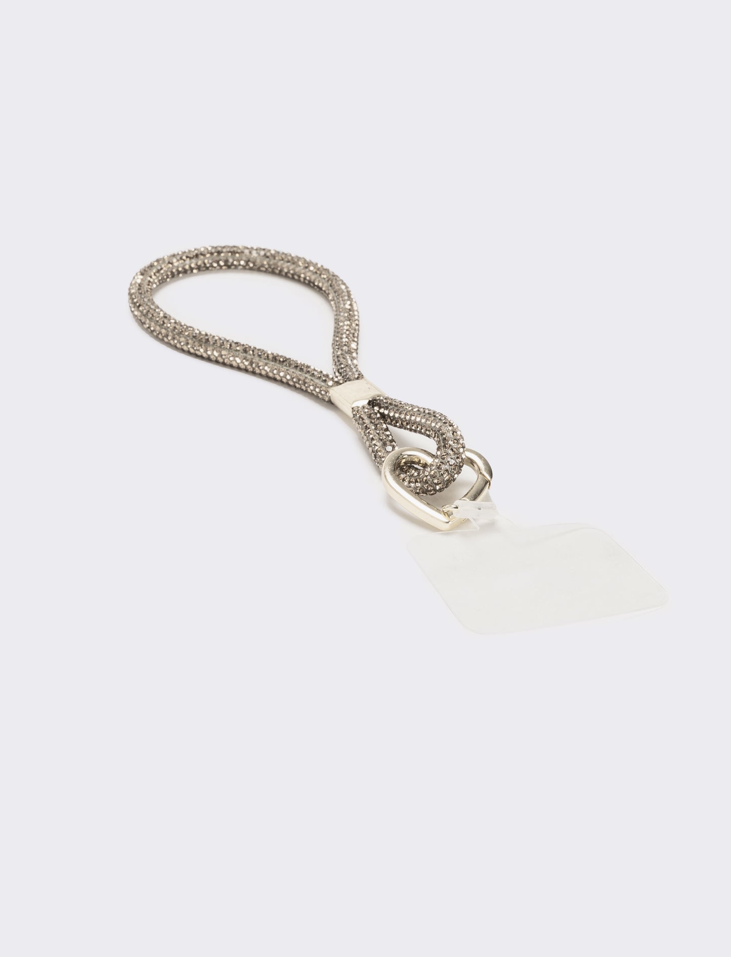 Laccio porta cellulare da polso con strass - Argento