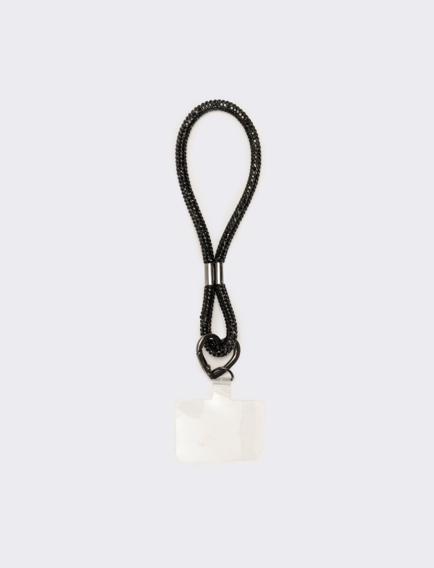 Laccio porta cellulare da polso con strass - Nero