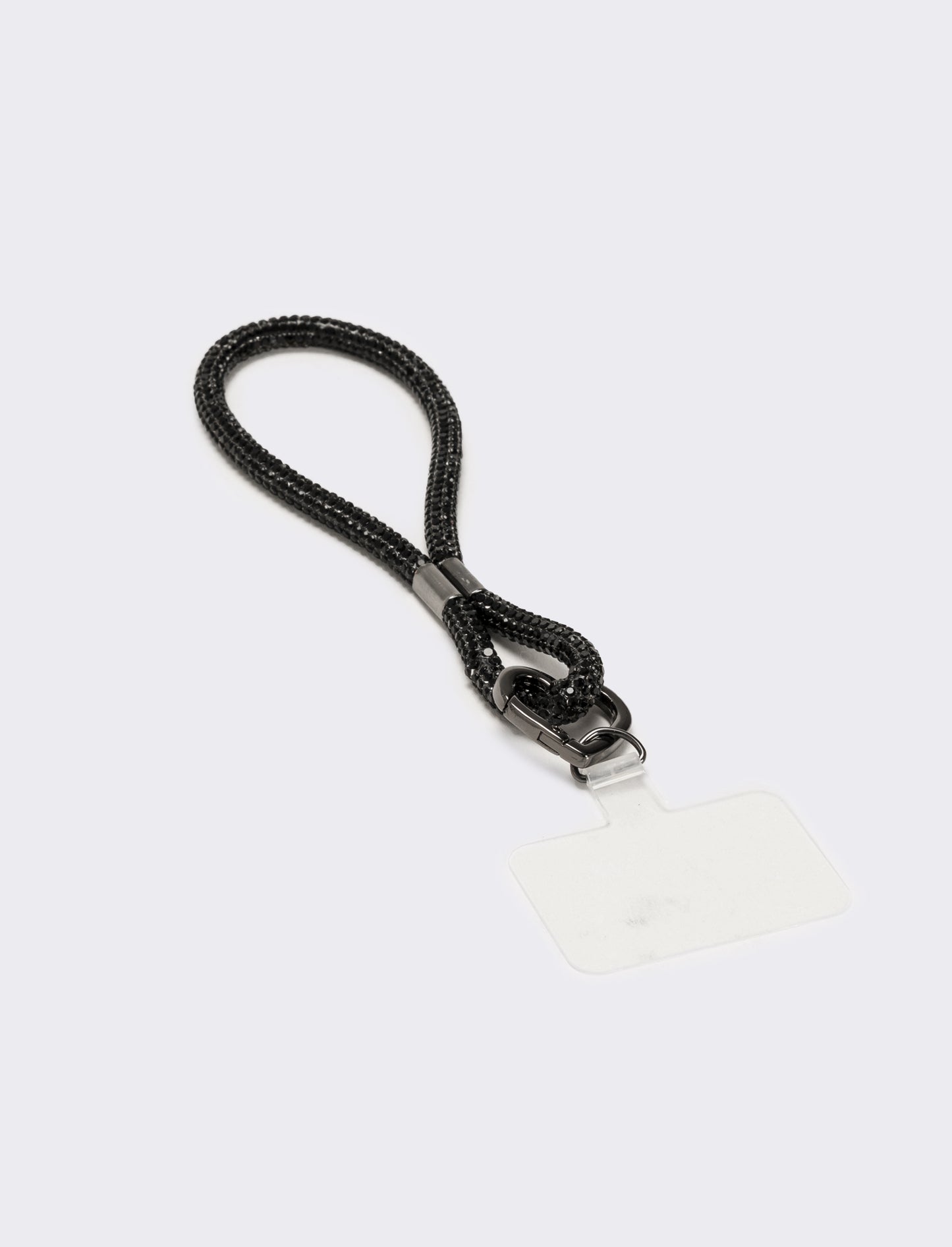 Laccio porta cellulare da polso con strass - Nero