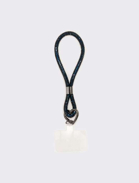 Laccio porta cellulare da polso con strass - Blu