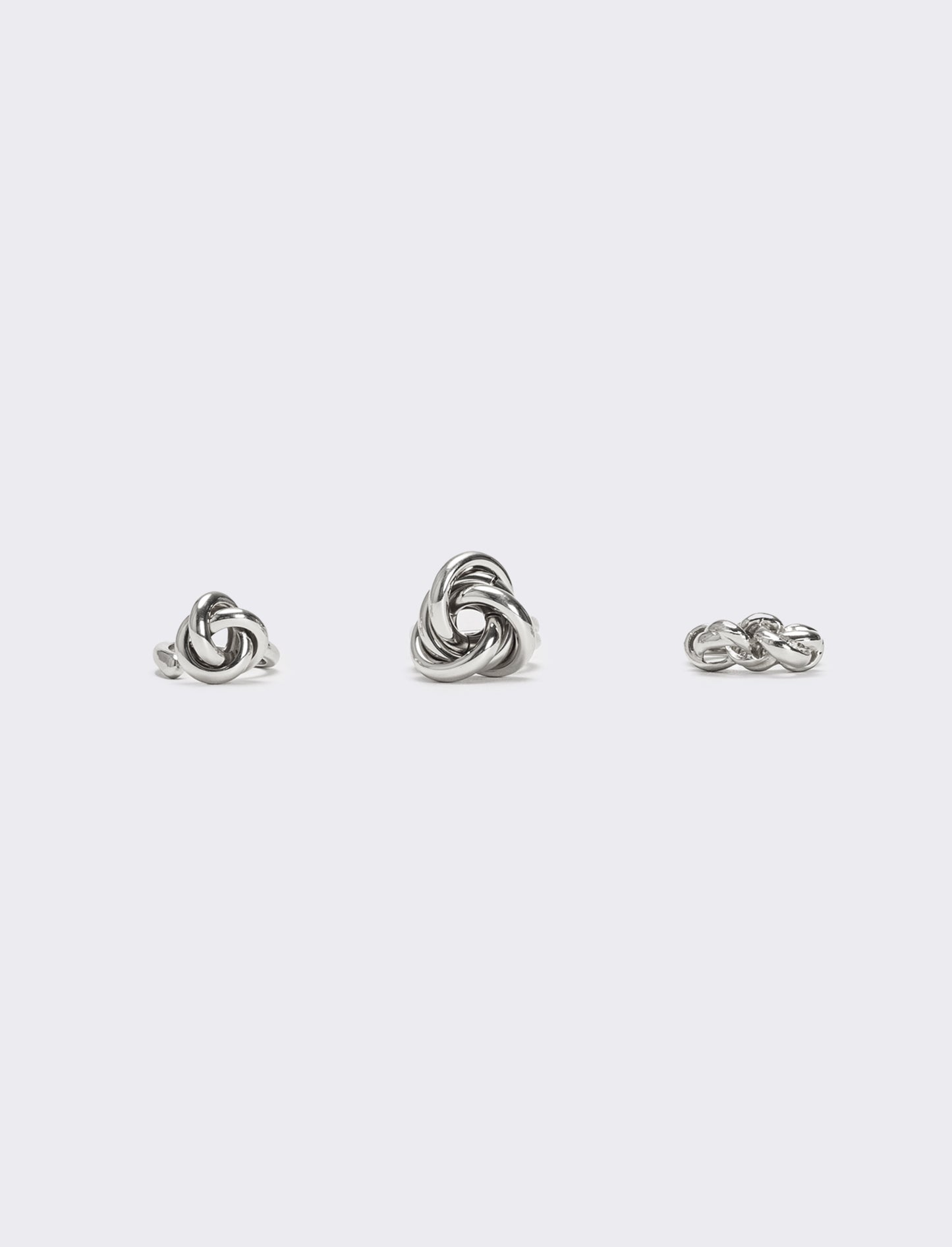 Card donna anelli 3 pezzi con nodo - Argento
