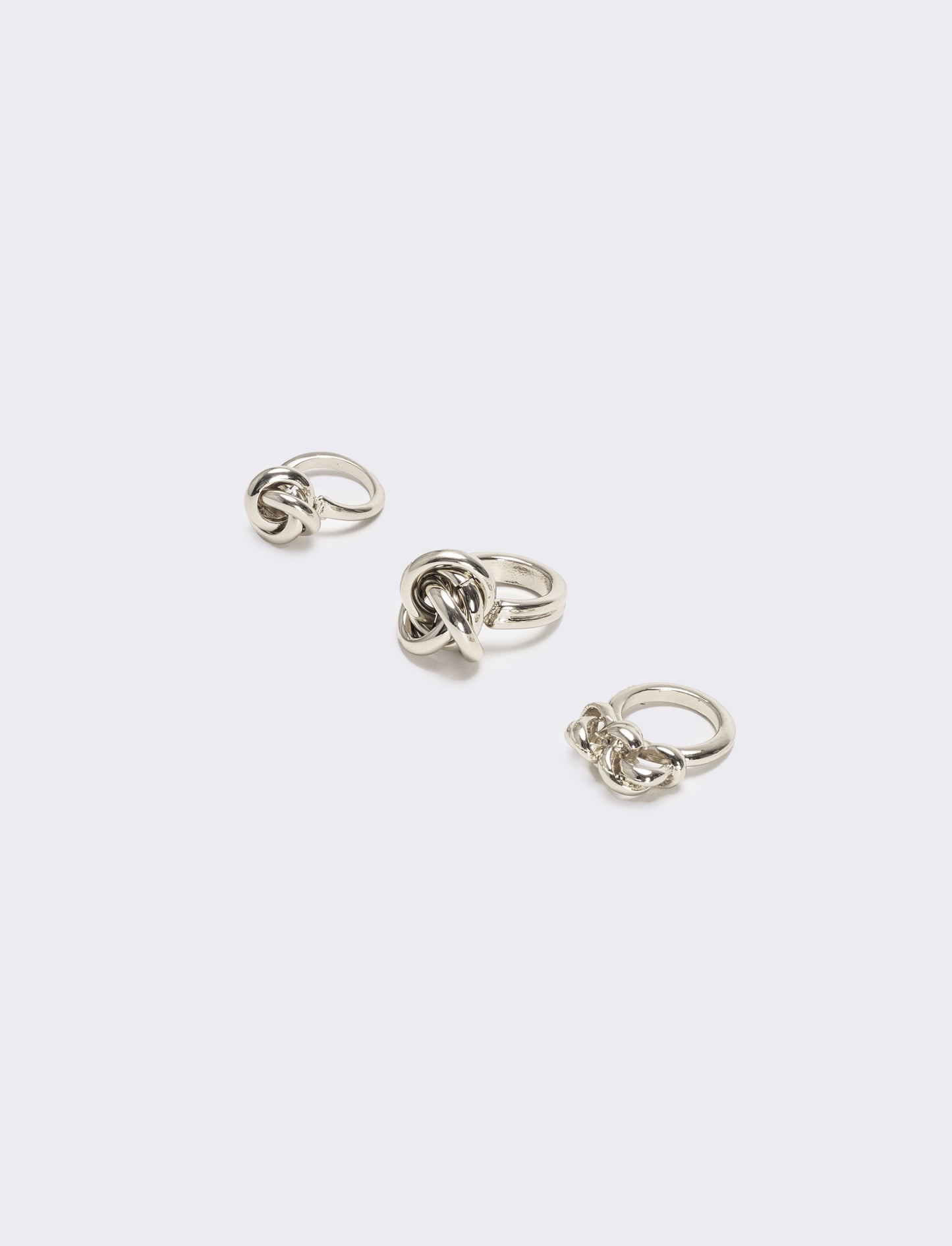 Card donna anelli 3 pezzi con nodo - Argento