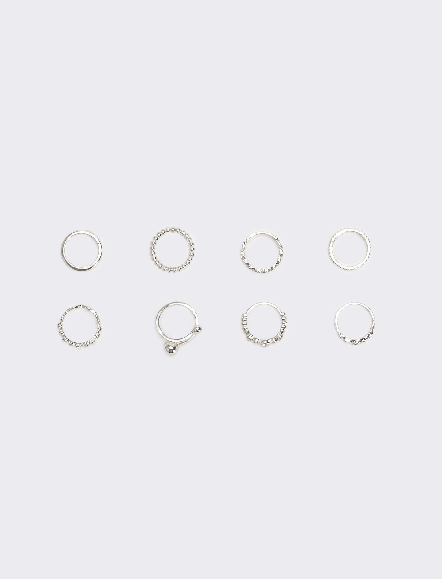 Card anelli 8 pezzi donna - Argento