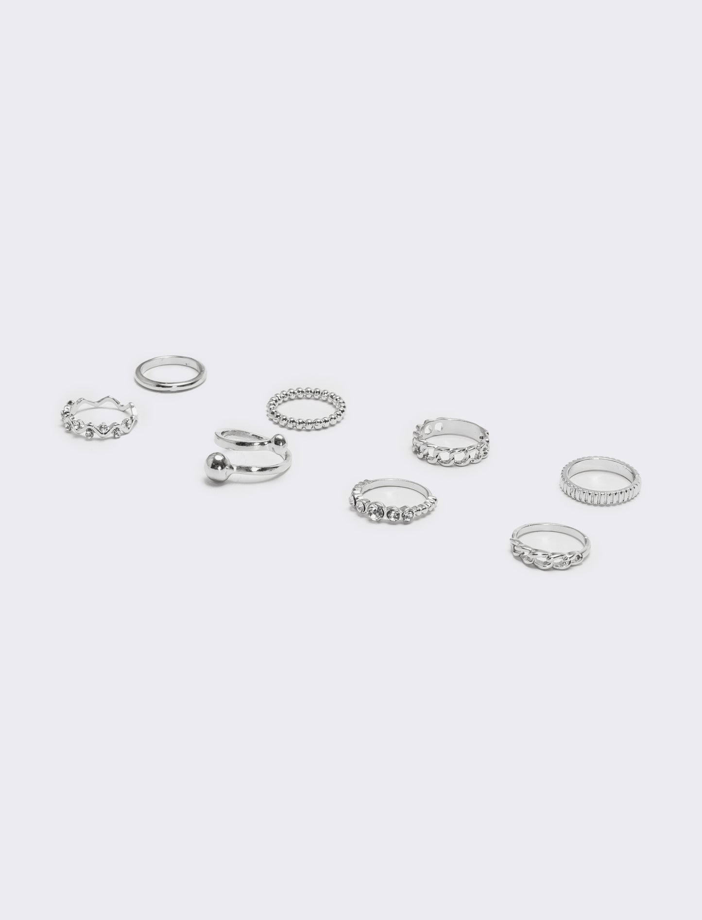 Card anelli 8 pezzi donna - Argento